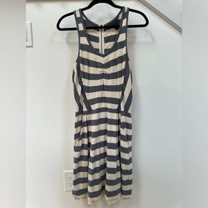 Vintage Marc by Marc Jacobs Grey & Cream Striped Dress (Size Small-Medium)